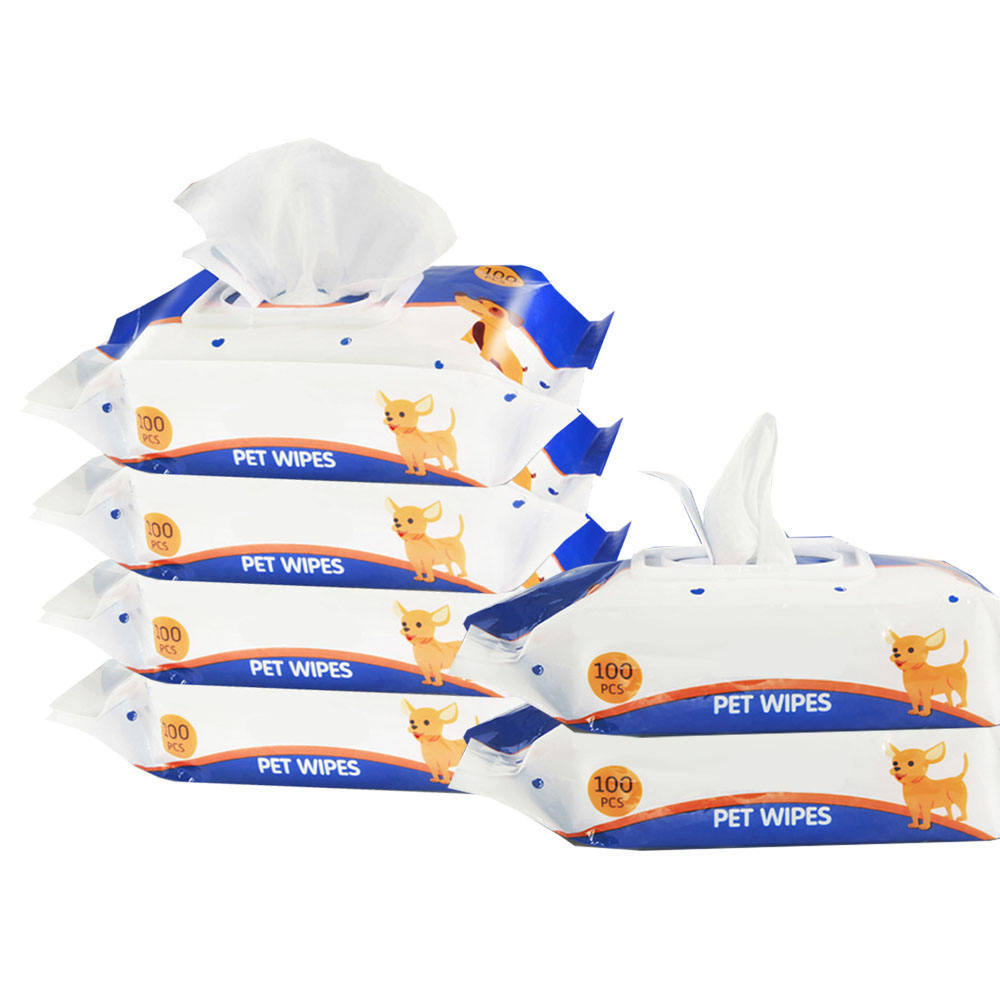 Toalhetes desodorizantes para limpeza de animais de estimação para casa ou viagens