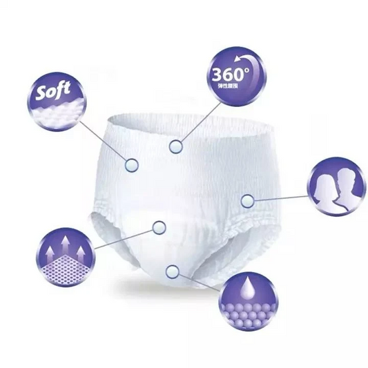 Highly Absorbent PE Film Breathable Adult Diapers