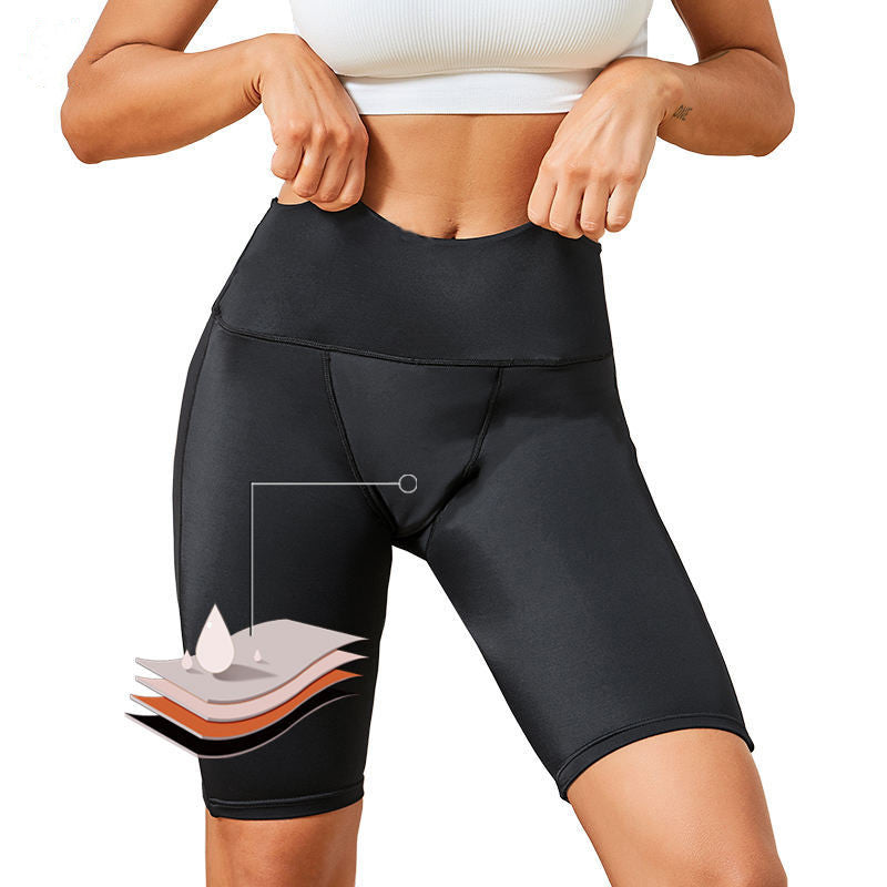 4-layer Leak Proof Sports Shorts Women's Period Yoga Pants