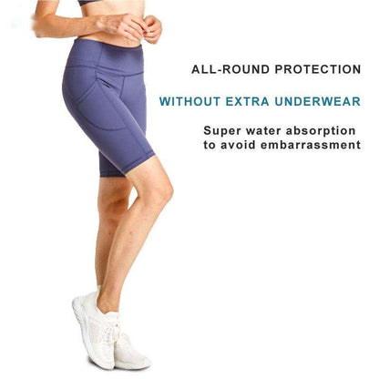 Sanitary Pants Yoga Leggings Menstrual Panties 4-layer Crotch Leakage Sports Shorts For Women's Yoga Period Panties