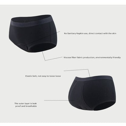 Private Label 4-layer Leak-proof Menstrual Underwear Breathable Women's Bamboo Underwear