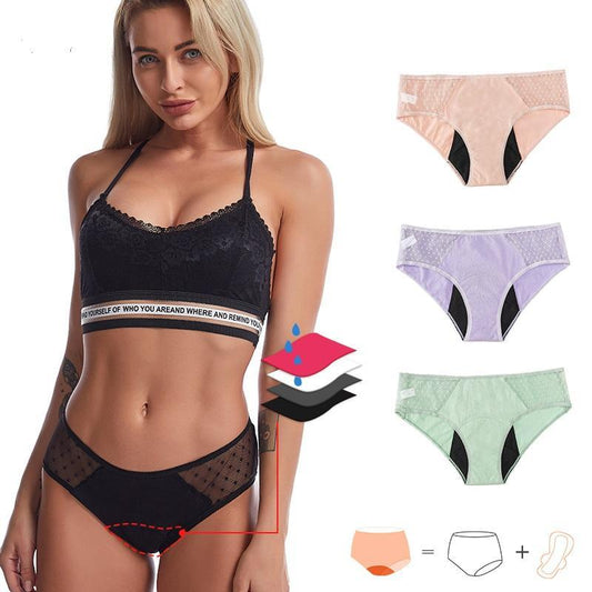 Wholesale Customized Logo Period Panties 4 Layer Lining Heavy Flow Incontinence Leakproof Panties Menstrual Underwear