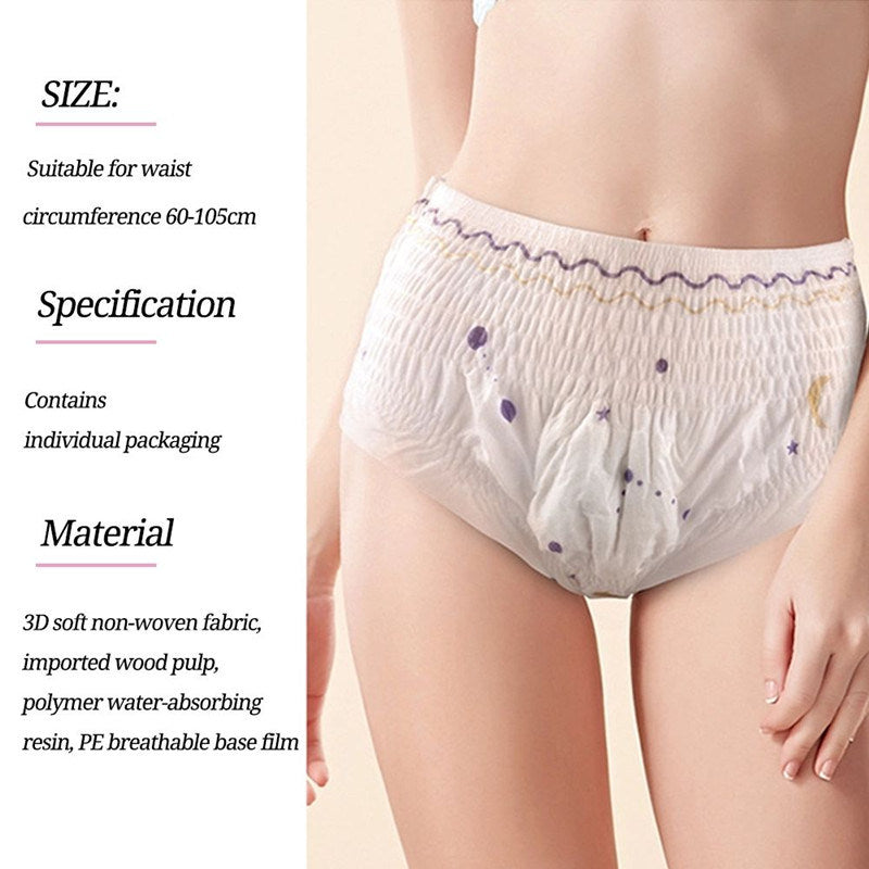 Pantalon menstruel jetable, extensible à 360 °, confortable, Type serviette hygiénique